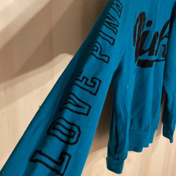 PINK Victoria’s Secret Teal Crewneck Sweatshirt - Picture 3 of 9